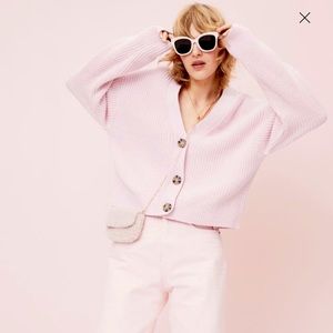 Relaxed-fit, rib-knit cardigan in a soft cotton blend